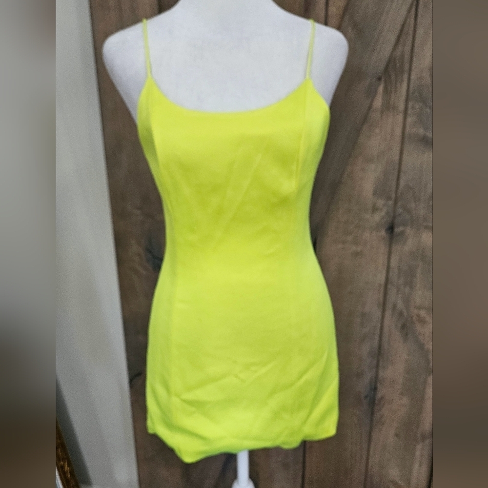 Alice + Olivia Neon Yellow Mini Dress - Picture 6 of 14